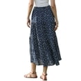 thumbnail image 3 of Flowy Maxi Skirt for Women Summer Elastic High Waisted Casual A-Line Long Skirts XS Dark Blue, 3 of 6