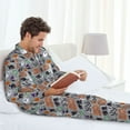 thumbnail image 6 of Sikiie Happy Halloween Mens Pajama Set, Soft Warm Long Sleeve Sleepwear, Cozy Button-Down Pjs for Men-Small, 6 of 7