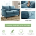 thumbnail image 5 of ABAKAN Modern Small Loveseat Sofa,Linen Fabric 2-Seat Sofa Couch with Solid Wood Frame,Square Armrest &Tapered Metal Legs,Removable Upholstered Sofa for Small Space (Navy Blue), 5 of 8