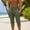 Army Green, variant on Men's Pants Long Length Linen Shorts Button Drawstring Elastic Waist Weekend Casual Sportwear