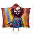 thumbnail image 2 of Child's Play Chucky Wearable Blankets Hooded Soft Hoodie Blanket Winter Warm Throw Blankets Cape 60"x80", 2 of 8
