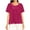 Hot Pink A1, variant on Women Summer Solid Color Crew Neck Pleated Loose Casual Double Layer Shiny Short Sleeve T Shirts Cute Tops For Women