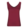 thumbnail image 3 of Fanxing Ladies Satin Tank Tops Cozy Sleeveless T Shirts for Women 2025 Summer Going Out Tops Wine,S, 3 of 6