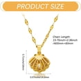 thumbnail image 2 of Collar de perlas con concha marina, circonita cúbica transparente, collar colgante con jaula de concha, gargantilla de vieira veraniega, joyería de acero de titanio para mujer, ideal para la playa., 2 of 7