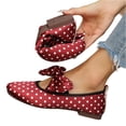 thumbnail image 5 of KEVCHE Womens Polka Dot Satin Bow Knot Round Toe Ballet Flats, Comfort Slip On Shoes, Lightweight Footwear for Casual Summer Party Wear, Retro Mary Jane Ballet Shoes, 5 of 5