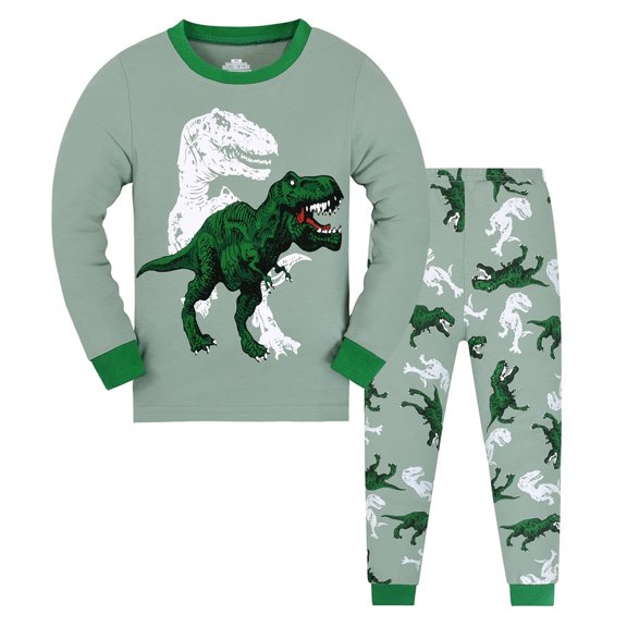 Little Boys Outfits Long Sleeve Dinosaur Prints Crewneck Sweatshirts Pants 2PCS Outfits Toddler Kids Loungewear Clothes Set For Fall Winter