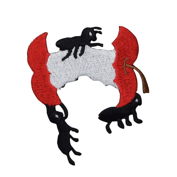 Apple with Ants - Fruit - Picnic Food - Iron On Embroidered Applique Patch