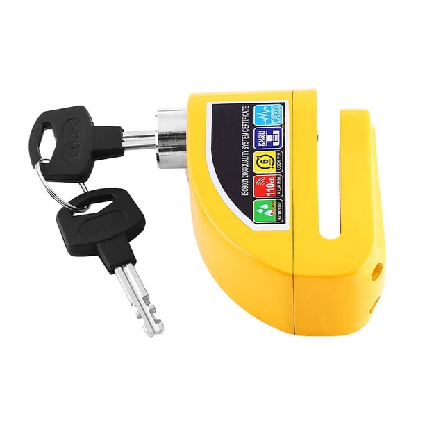 Sistema de alarma de seguridad Bling Bling para motocicleta Scooter bicicleta antirrobo bloqueo de freno de disco amarillo