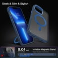 thumbnail image 4 of Design for iPhone 13 Pro Max  Case with Invisible Stand [Compatible with Magsafe], Full Body Cover Slim Shockproof Protective Phone Case for Apple iPhone 13 Pro Max 6.7", Navy Blue, 4 of 16