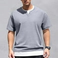 thumbnail image 2 of Trendy Men's Short Sleeve T-Shirt Double Layer Casual Round Neck Fashionable Top for Everyday Wear, 2 of 6