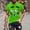 Green, variant on Men's Grinning Monster Face Crew Neck Short Sleeve T‑Shirt, Moisture‑Wicking Summer Party Tops Purple XL