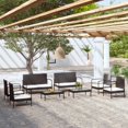 thumbnail image 1 of vidaXL 8 Piece Garden Lounge Set with Cushions Poly Rattan Black, 1 of 5