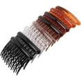 thumbnail image 2 of Set of 4 Tort Brown Hair Side Combs Slides Grips, Hair Combs for Women Girl Hair Clips, 7.7cm, 2 of 6
