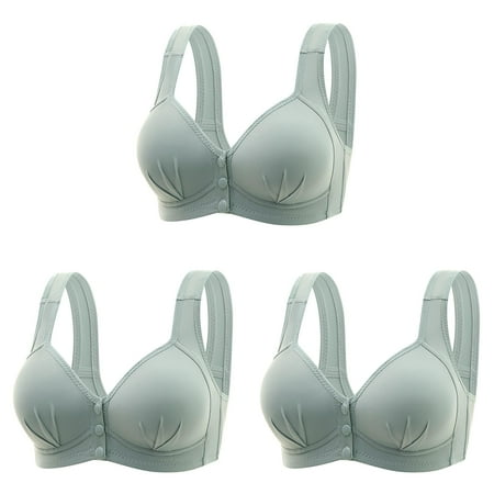 Side Buckle Strapless Bra for Women Lace Edge Without Steel Womens Bras Push Up Ring Seamless Gathering Sports Bra Adjustment Yoga SleepGreen (3Packs)