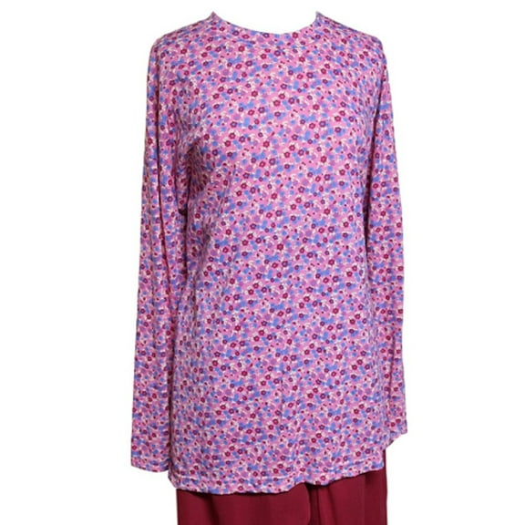 Adaptive Back Snap Printed Long Sleeve Top I PINK and RED FLORAL-SIZE 6X
