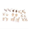 thumbnail image 4 of PENGXIANG 9Pcs Earrings Studs Variety, Bohemian Cross Heart Stars Moon Gold Square Earring Honeymoon Crystal Stud Earrings Kit for Women Fashion Jewelry, 4 of 5