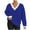 Blue, variant on Womens Christmas Sweaters Holiday Outfit Long Sleeve V Neck Blouses Faux-fur Fluffy Trim Knit Pullover Red Tops (XL, Red)