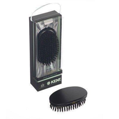 - Kent MN11 Classic Oval Men's Club Hair Brush Ebony Wood. Pure Black Bristle, Medium to Thick Hair