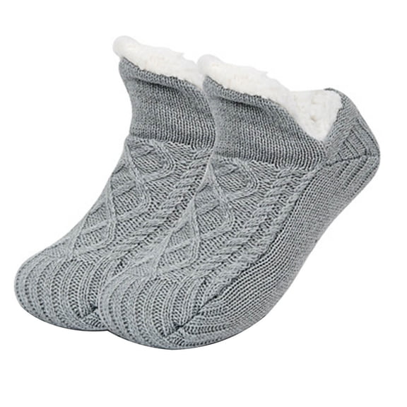 Xhegex Winter Super Soft Warm Cozy Fuzzy Fleece-Lined Gripper Socks for Women - Non-Slip Slipper Socks, US Size 6-10, Anti-Slip Silicon Rubber Grips, Stylish and Comfortable