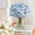 thumbnail image 4 of Fake White Flowers, 4 Bouquet/Daisy Flowers Artificial, 0 Inch Fake Daisies Outdoor Plants, Spring Wild Flowers for Wedding Daisy Party Decorations (White), 4 of 5
