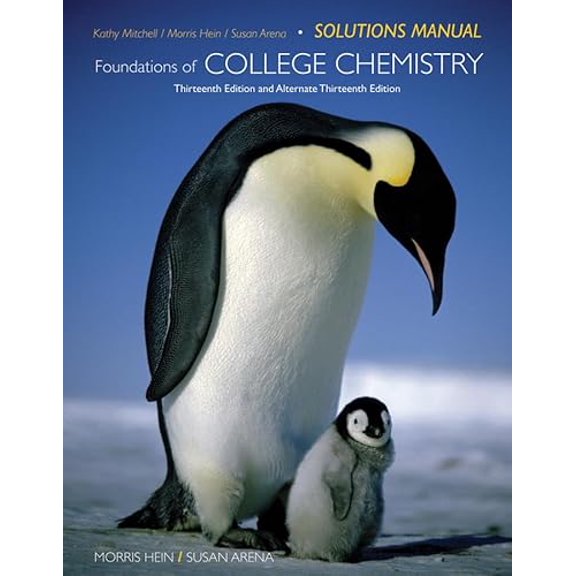 Pre-Owned Student Solutions Manual to Accompany Foundations of College Chemistry, 13E & Alt 13E, 9780470554920, 0470554924, Paperback, 13 edition