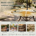 thumbnail image 6 of Round Outdoor Tablecloth with Umbrella Hole and Zipper, Golden Yellow Palm Leaves Tablecloth with Elastic Waterproof, Summer Tropical Botanical Patio Table Covers for 45" - 54" Picnic Pool Tables, 6 of 9
