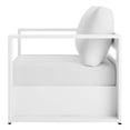 thumbnail image 5 of Lounge Chair Armchair, White, Aluminum, Metal, Fabric, Modern Contemporary, Outdoor Patio Balcony Cafe Bistro Garden Furniture Hotel Hospitality, 5 of 7