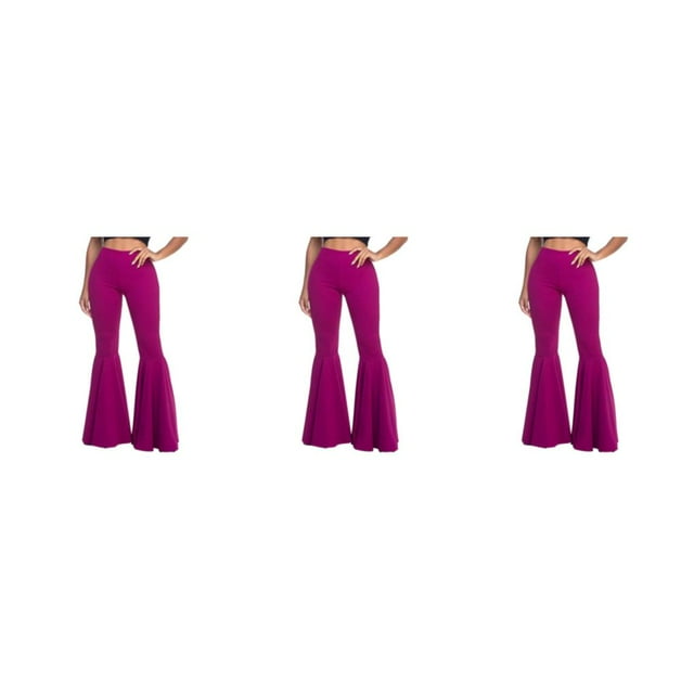 Guardoinrt Pantalon Taille Haute Femme Évasé Respirant Léger Confortable Violet TTG 3ensemble