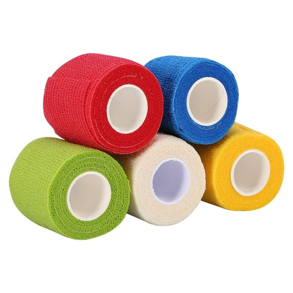 YQHWQ 5 colors sports tape for wrist ankle sprain swelling self adhesive bandage roll self adhesive tape self grip roll elastic bandage handle grip tube strong sports tape yellow color
