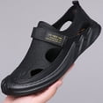 thumbnail image 4 of XUNKUSGA Mens Sandals Lightweight Comfortable Mesh Closed Toe Beach Sandal with Adjustable Straps Summer Hollow Out Breathable Hiking Sandals for Outdoor,Black, 4 of 7