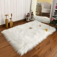 thumbnail image 4 of 19.5*19.5inch White Fur Rug Ultra Soft Fluffy Sheepskin Fur Area Rugs for Bedroom Carpet Sofa Living Room Roofei, 4 of 5