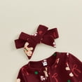 thumbnail image 5 of Cjfdfy Newborn Baby Girl Christmas Outfit Gingerbread Man Printed Ruffle Long Sleeve Zipper Footed Romper And Headband Infant Cute First Christmas Knit Sweater Jumpsuit Fall Winter Outfits, 5 of 9