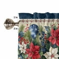thumbnail image 5 of Blue Christmas Kitchen Valances for Windows 42x12 Inch Kitchen Curtains Valances Rod Pocket Xmas Botanical Poinsettia Balls Bathroom Window Valances for Window Treatment Decor, 5 of 6