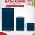 thumbnail image 2 of RIVERSIDE 3 Piece Cotton Towel Set Bath 27x54 and Hand 16x28 Towel with Washcloth 12x12, Lightweight & Soft - Dark Blue, 2 of 9