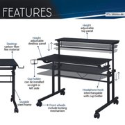 Harper & Bright Designs Adjustable Height Standing Desk Sit Stand Up Desk Workstation 35 Inch with Moveable Shelf for Office Home, Black