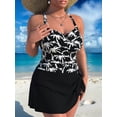 thumbnail image 4 of Womens Plus Size One-Piece Swim Dress Tummy Control Swimsuits Full Coverage Swim Skirt Coconut Tree XXL, 4 of 7