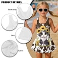 thumbnail image 6 of FUIALDOLG Little Girl One-piece Bathing Suit Brown Cow Cute Cat Swimsuit with Skirt Age 3-14,Kids One-piece Bathing Suit Cute Sleeveless Tank Tops Swimsuit for Holiday Party Pool Parties 10-11Y, 6 of 7