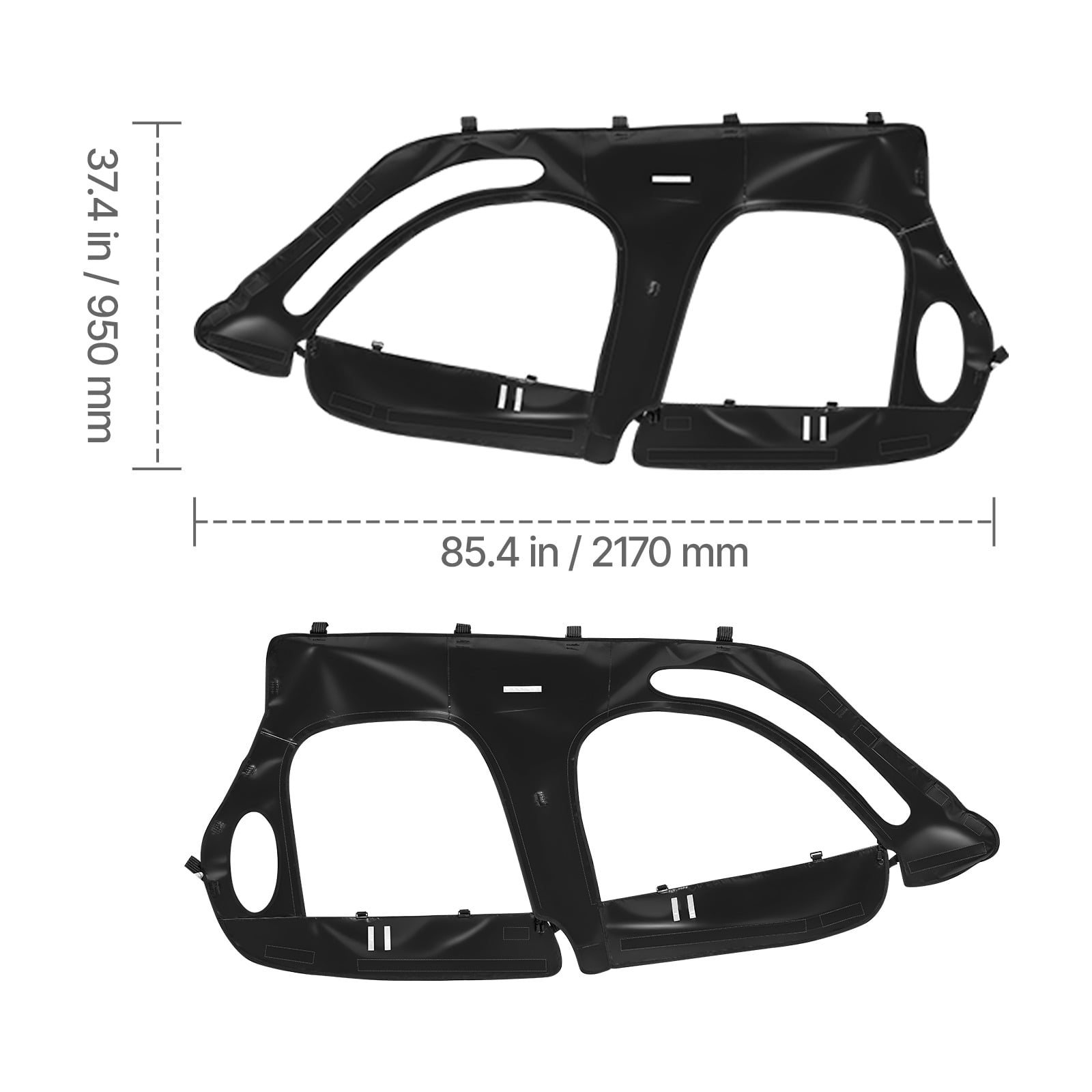 KFFKFF Cab Enclosure Upper Doors, Compatible with Polaris RZR XP4 1000/Turbo 2014-2023, Soft Upper Doors, Windproof Zipper UTV Side Window Kit, Designed for Use with Side Mirrors and Windshields