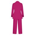 thumbnail image 4 of QATAINLAV Women's 2024 Fall 2 Piece Blazer Set Casual Loose Long Sleeve Blazer Jackets and Dressy Wide Leg Pant Suits with Pockets Daily Deals Clearance Hot Pink XL, 4 of 6