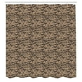 thumbnail image 3 of Ambesonne Abstract Shower Curtain, Tangled Swirl Waves Art, 69"Wx75"L, Peach and Charcoal Grey, 3 of 5