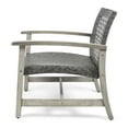 thumbnail image 4 of GDF Studio Viola Outdoor Wood and Wicker Club Chairs, Set of 4, Grey Finish and Mixed Black, 4 of 6
