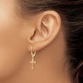 thumbnail image 4 of FJC jewelers 10 kt Two Tone Gold Dangle Two-tone Heart on Cross Leverback Earrings 32 mm x 9 mm, 4 of 6