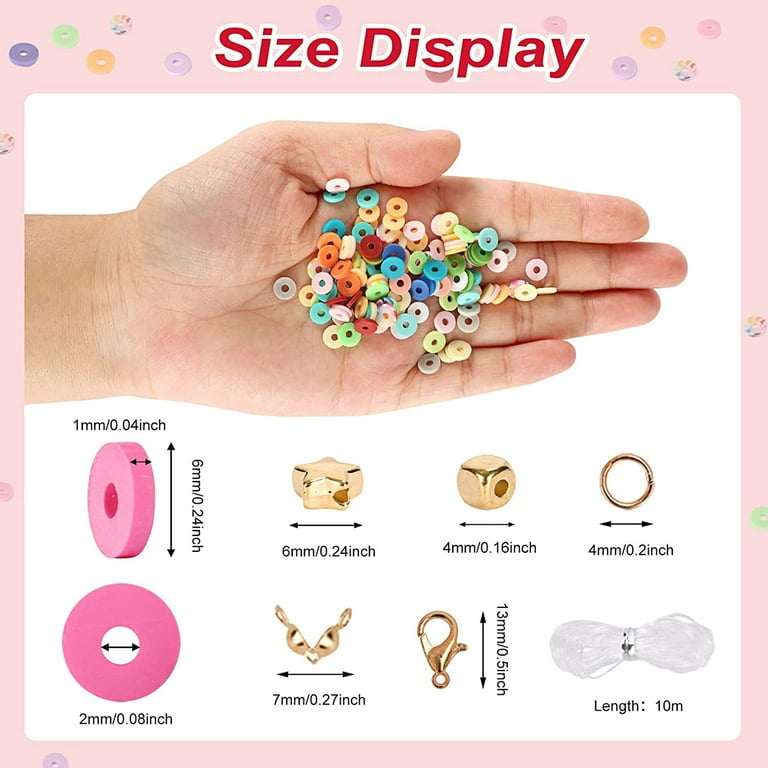 Style-Carry Flat Clay Beads for Jewelry Bracelet Making Kit, DIY