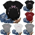 thumbnail image 7 of Aloohaidyvio Women’s Summer Casual T Shirts Loose Fit Soft Cotton Short Sleeve Crew Neck Cute Comfortable Basic Tops, 7 of 7