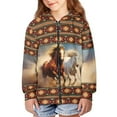 thumbnail image 4 of chaqlin Aztec Horse Hoodies for Girls Boys Trendy Y2K Zip Up Hoodie Kids Long Sleeve Sweatshirts Lightweight Loose Hooded Jackets with Pocket, 4 of 7