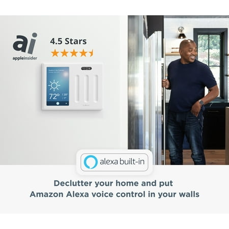 Brilliant - Wi-Fi Smart 2-Switch Home Control Panel with Voice Assistant - White