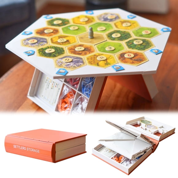 Jeu de Société Miniature Catan le Plus Petit du Monde, Jeu de Voyage Portable Format de Poche, Jeux de Société de Stratégie et d'Aventure pour Adultes et Famille, 1 Ensemble Inclus
