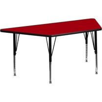 Pemberly Row 26" x 58" Trapezoid Thermal Fused Top Activity Table in Red