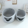 thumbnail image 2 of Wweixi Storage Basket with Handles Woven Cotton Rope Container Sundries Snacks Key Hamper Cosmetic Drawer Shelf Dresser Gray L, 2 of 6