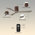 thumbnail image 5 of Matthews Fan Company IR3H-WN-GA-42 Irene 42" Walnut Hugger Ceiling Fan with 3 Gray Ash Blades, Remote and Wall Control, Indoor/Outdoor Damp Rated, 5 of 6